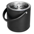 Black Top Grain Leather Classic Ice Bucket